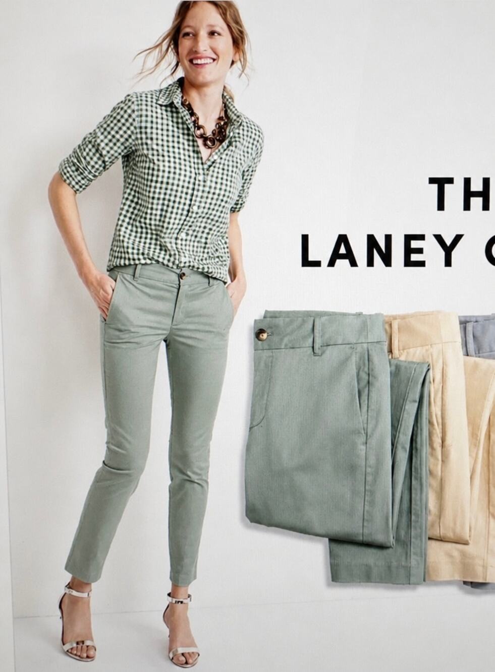 J. Crew Laney Skinny Chino Pants Green G9183 Size 2